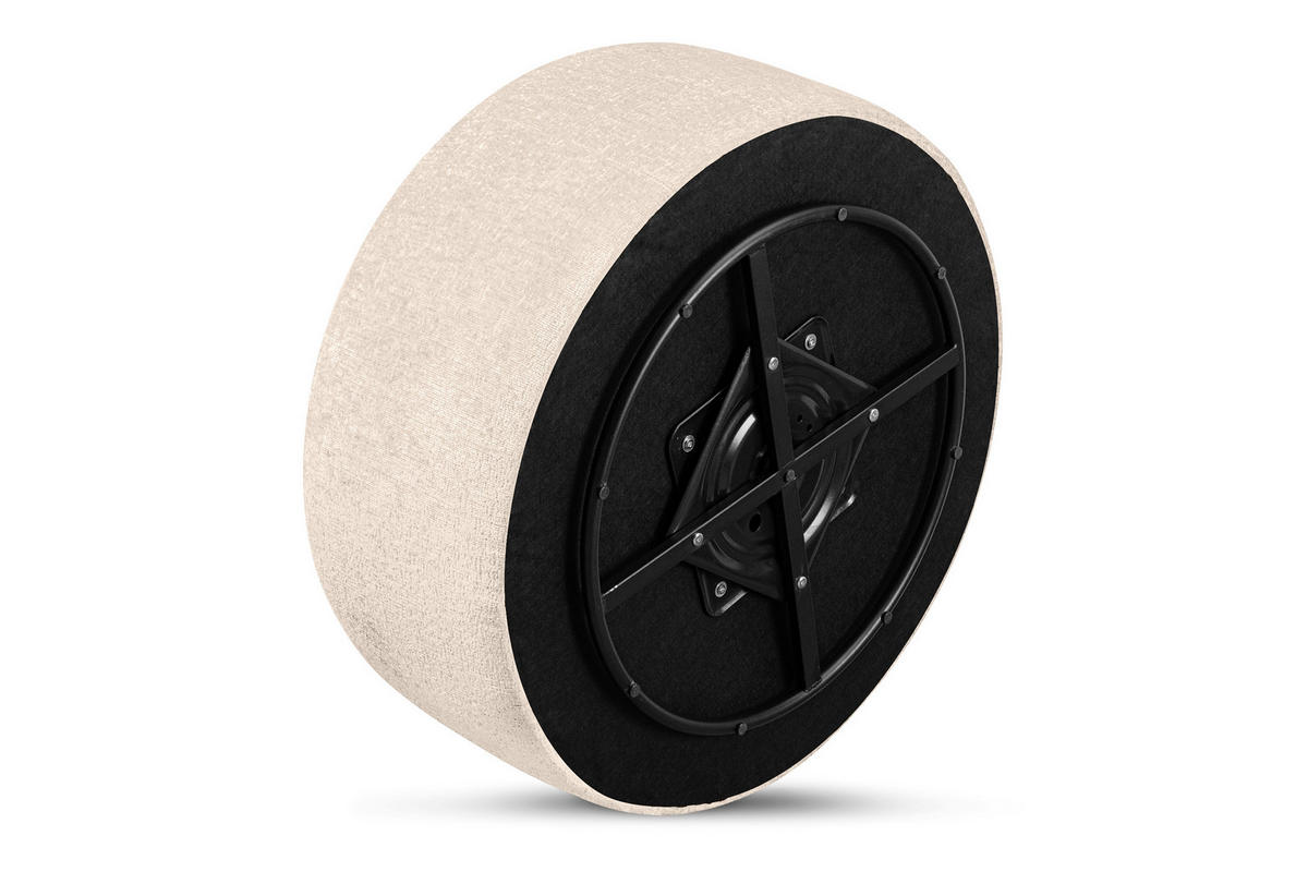 SITZHOCKER RAGGI mit 360° Drehfunktion, Ecru - Ecru, Textil (80/36/80cm) - KONSIMO®
