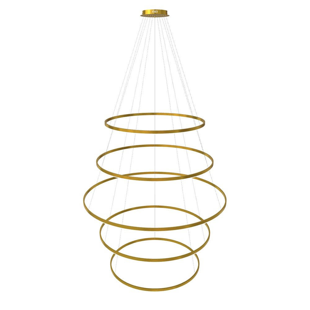 LED-HÄNGELAMPE 5er Ring Gold Ø 100 | 120 | 150 | 120 | 100cm - Goldfarben, Metall (1.3/150/3.3cm) - s.luce