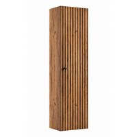 BADEZIMMER-HOCHSCHRANK: Craft Eiche Gold / Griffe Schwarz, 35 x 27 x 136 cm - Eichefarben/Schwarz, Holzwerkstoff (35/136/27cm) - 3XE LIVING