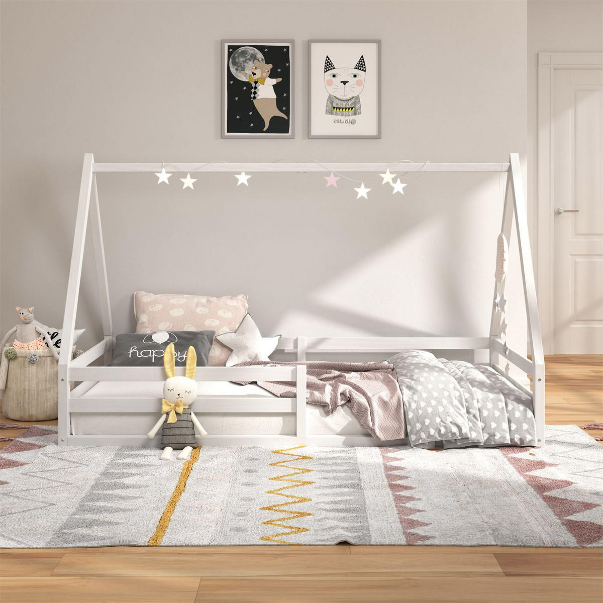 HAUSBETT SILA 90X200 CM - Weiß, Holz (96/152/206cm) - IDIMEX