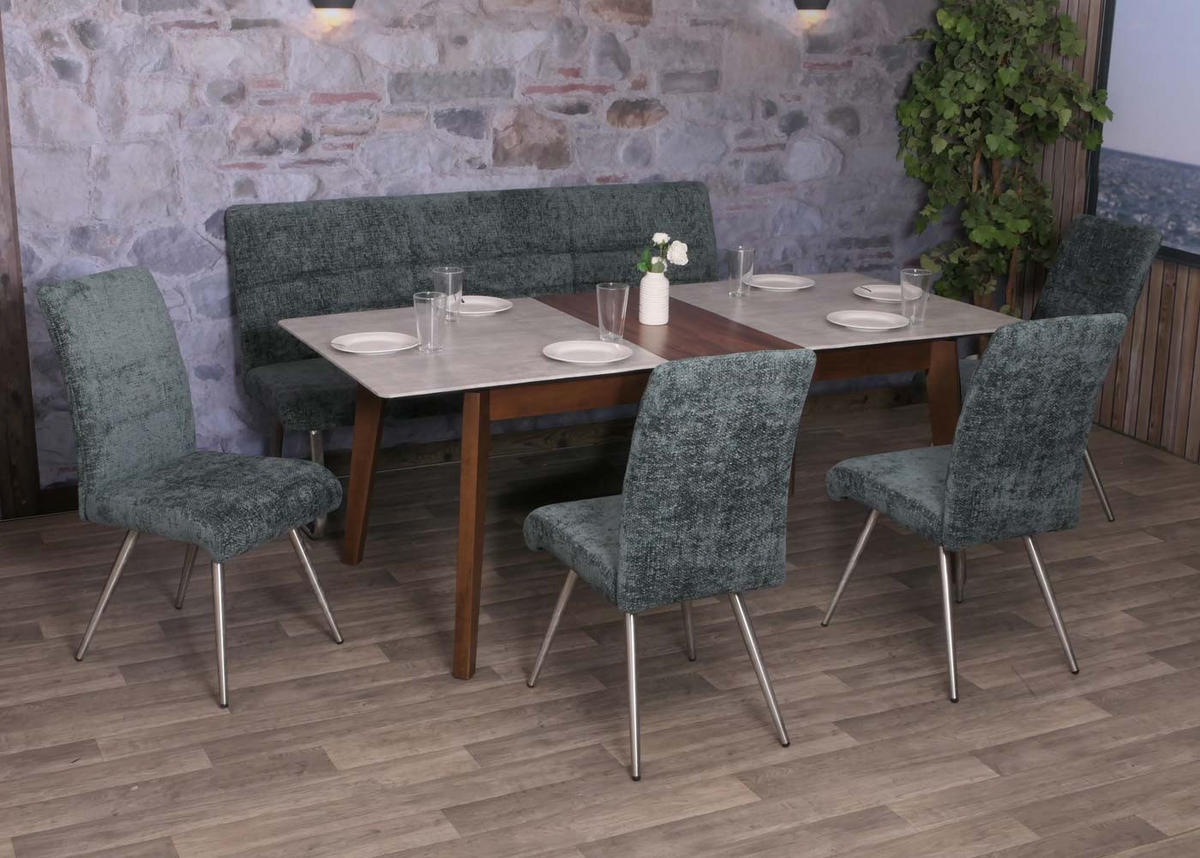 ESSZIMMER-SET Blau 5er-Set - Blau, Textil (180/99/65cm) - MCW