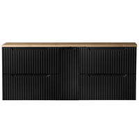 WASCHBECKENSCHRANK Newport-56 - Schwarz, Holzwerkstoff (140/60/40cm) - Lomado