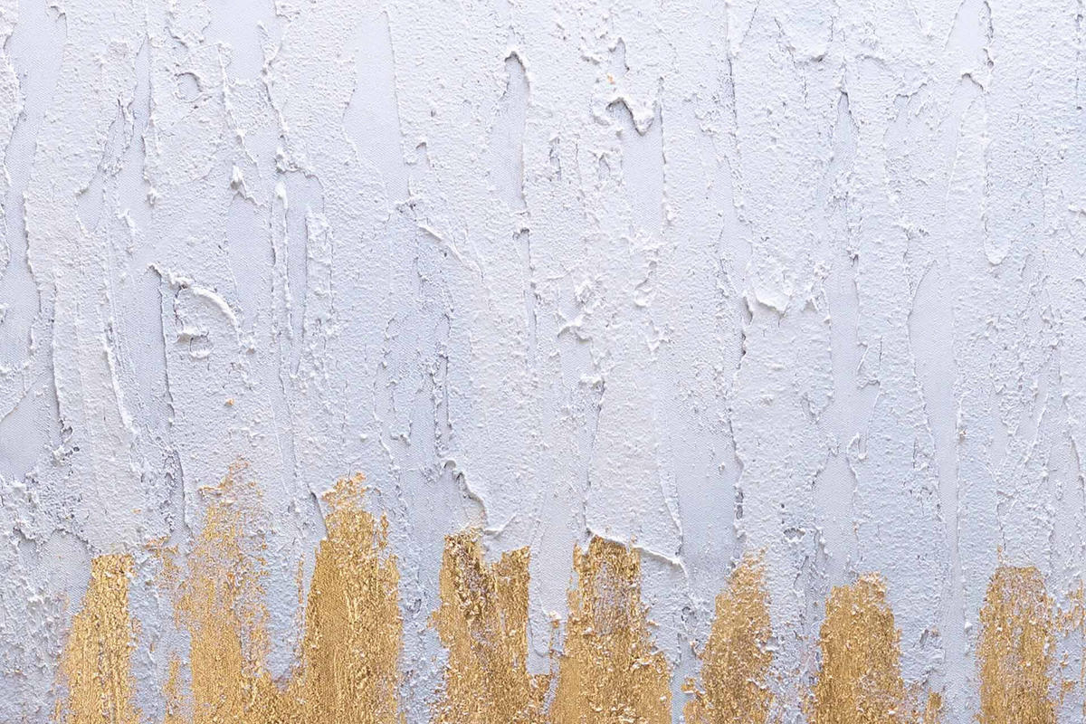 ACRYLBILD HANDGEMALT 80/80 cm - Beige/Goldfarben, Textil (80/80cm) - KUNSTLOFT