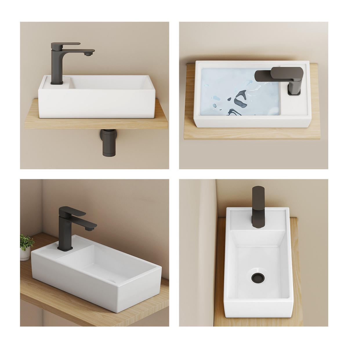 WASCHBECKEN Keramik Aufsatzbecken 41 / 22 / 10 cm - Weiß, Keramik (22/10/41cm) - EMKE