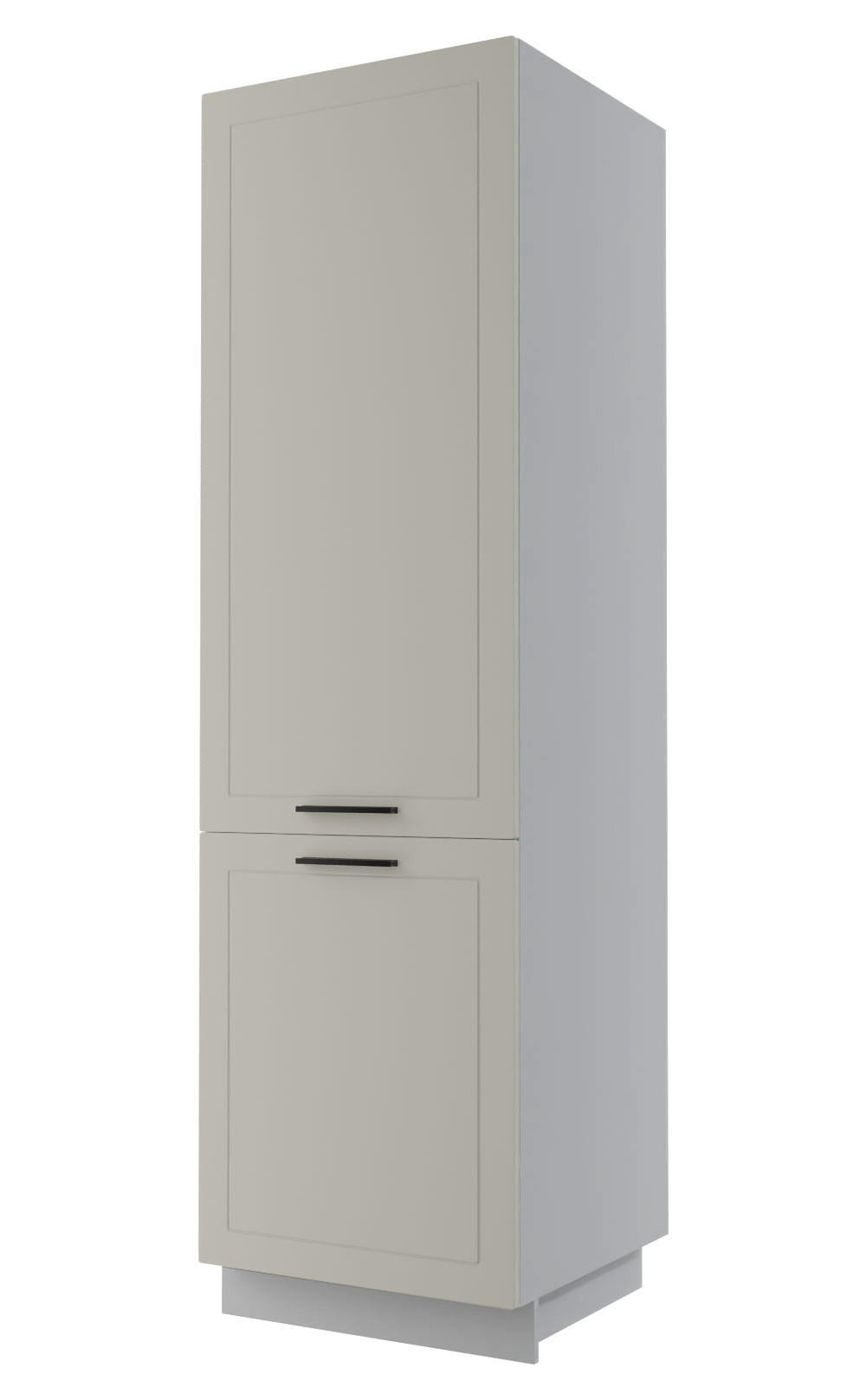 Feldmann-Wohnen Kühlschrankumbau Creme, Grau 60x207x59 cm