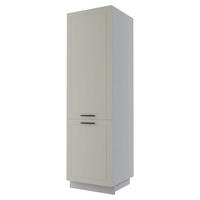 KÜHLSCHRANKUMBAU Kvantum D14/DL/60/207 Vanille Matt / Grau Matt 60 / 59 / 207cm - Creme/Grau, Holz/Holzwerkstoff (60/207/59cm) - Feldmann-Wohnen