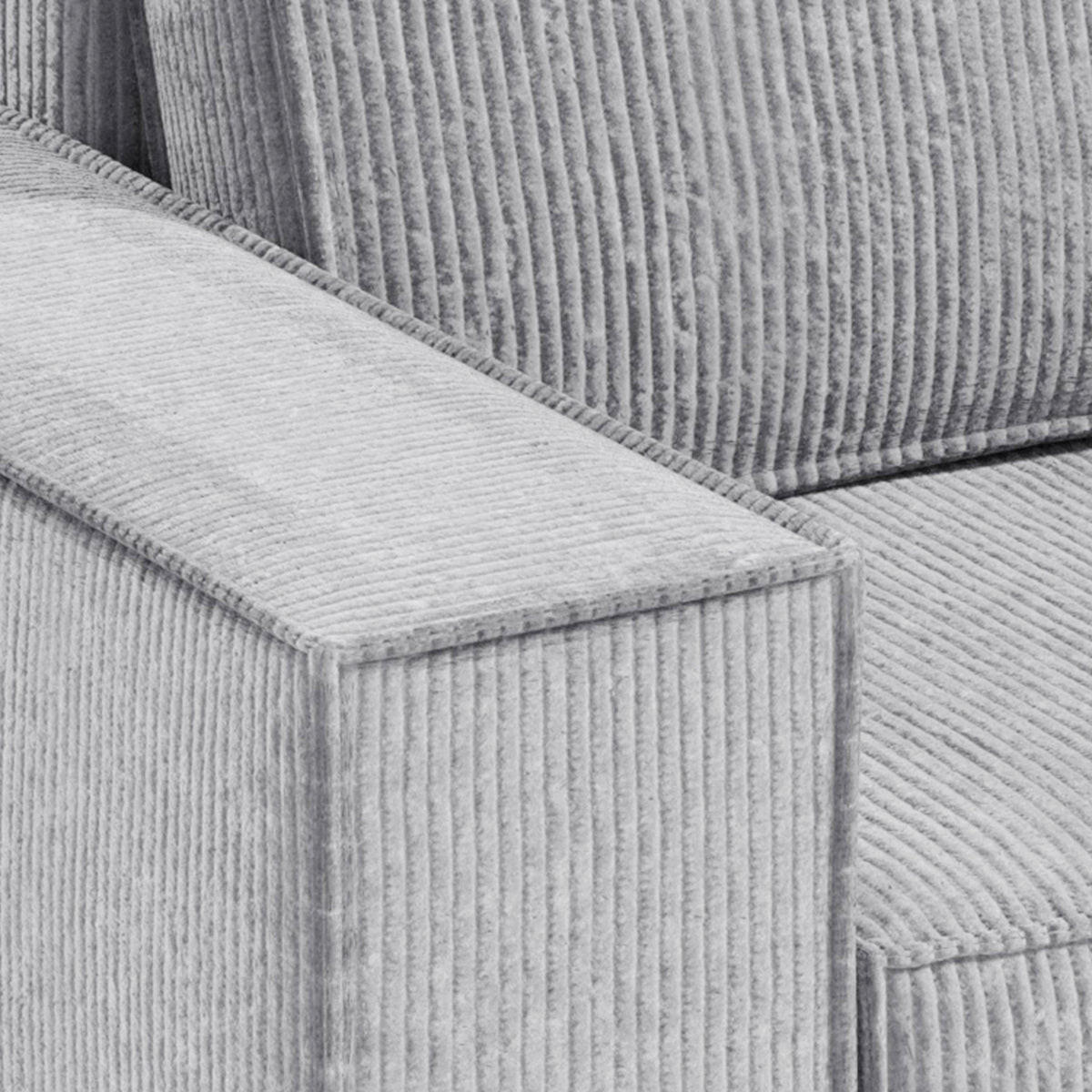 ECKSOFA Isaac 3 Sitzplätze Hellgrau - Grau, Holz (257/148cm) - Petits-meubles
