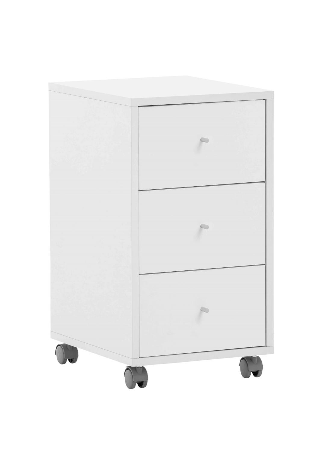 ROLLCONTAINER Pigeon 59,7x32,6x39 cm 3 Schubladen Weiß - Weiß, Holz (32.6/59.7/39cm) - PROREGAL