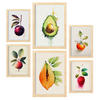 POSTER Set Mit 6 Erfrischende Früchte Plakate Von Obst Gemüse & Gesunden Lebensmitteln Im Aquarell Kunst Auf Reinweißen A3 & A4 Rahmen Aus Hellem Holz - Beige, Papier (29/3cm) - Nacnic