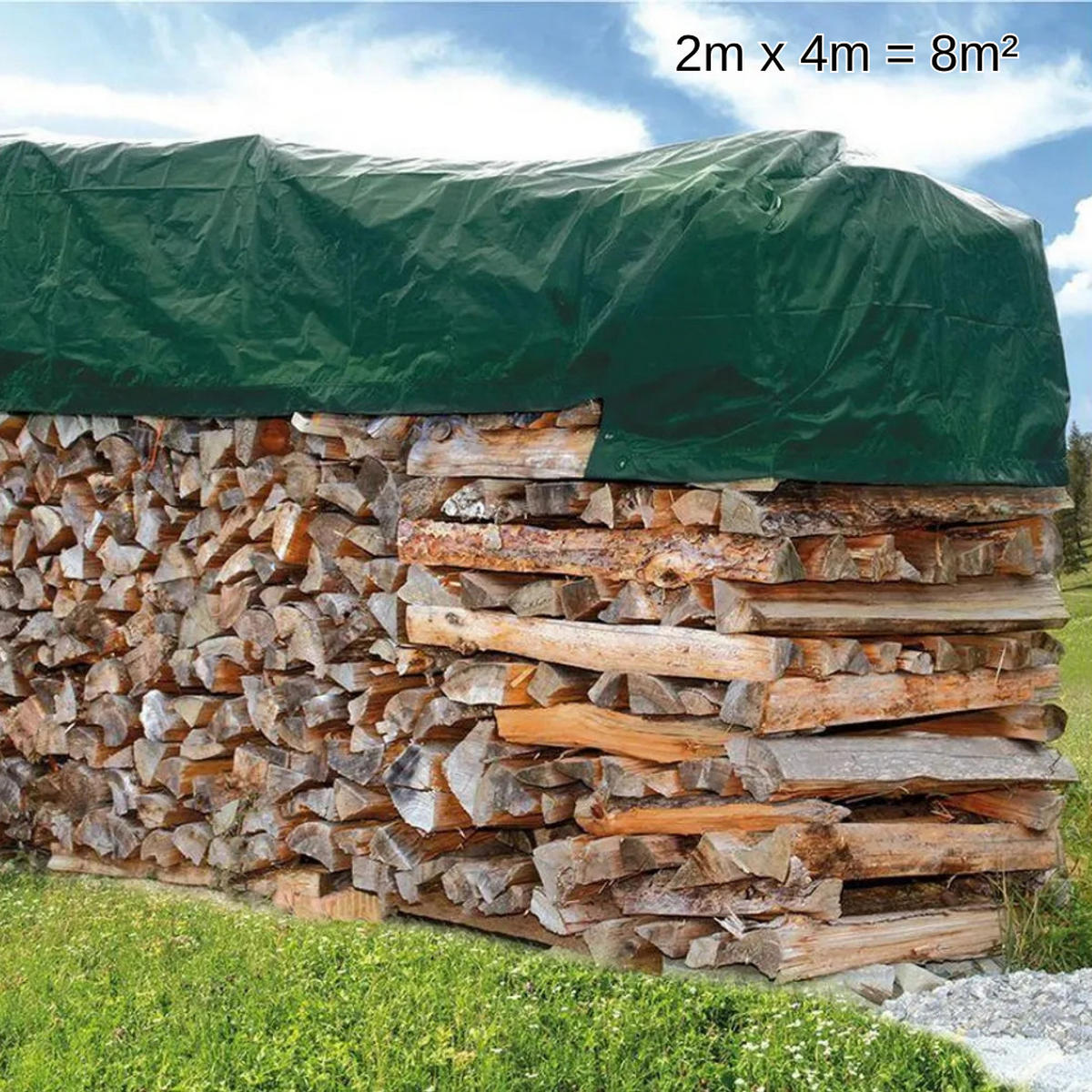 ABDECKPLANE 2x4m, 180g/m², Wasserdicht, Gewebeplane, Schutzplane, Plane mit Ösen, Gartenplane, Bauplane, LKW Plane, Abdeckfolie, Outdoor Plane - Grün, Kunststoff (200/0.2/400cm) - JUNG