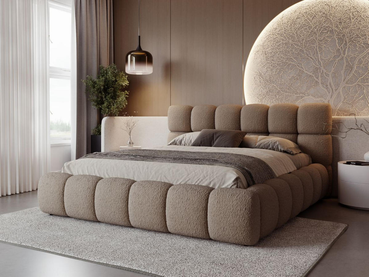 POLSTERBETT Modo 160x200 Bouclé-Stoff Braun - Braun, Textil (160/200cm) - Graingold