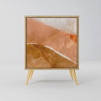 SIDEBOARD SANDHILLS SPLENDOUR, Eichefarben, 57,5x42x75,5 cm, Goldfarbene Metallfüße - Eichefarben/Goldfarben, Holzwerkstoff/Metall (57.5/75.5/42cm) - SpaceRebels