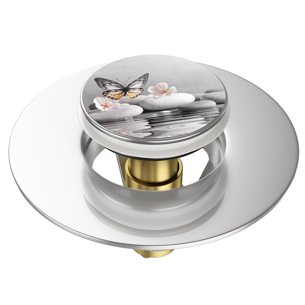 WASCHBECKENSTÖPSEL Pop-Up Vanesa - Grau, Metall (6/4/5cm) - Sanilo