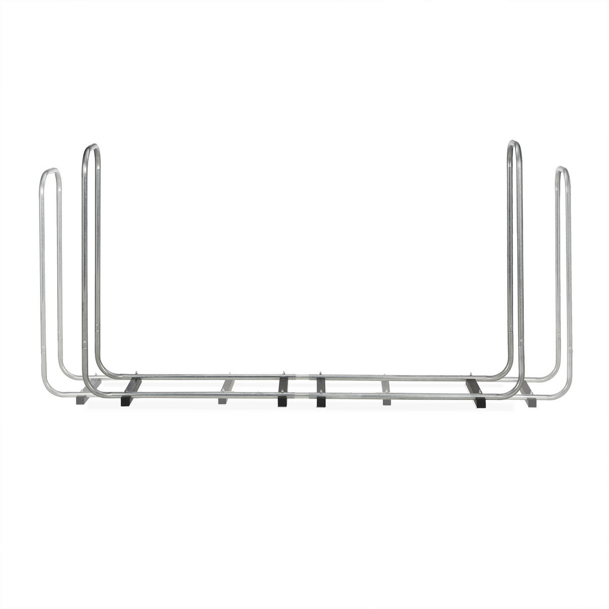 KAMINHOLZREGAL - Silberfarben, Kunststoff/Metall (230/103/36cm) - Relaxdays