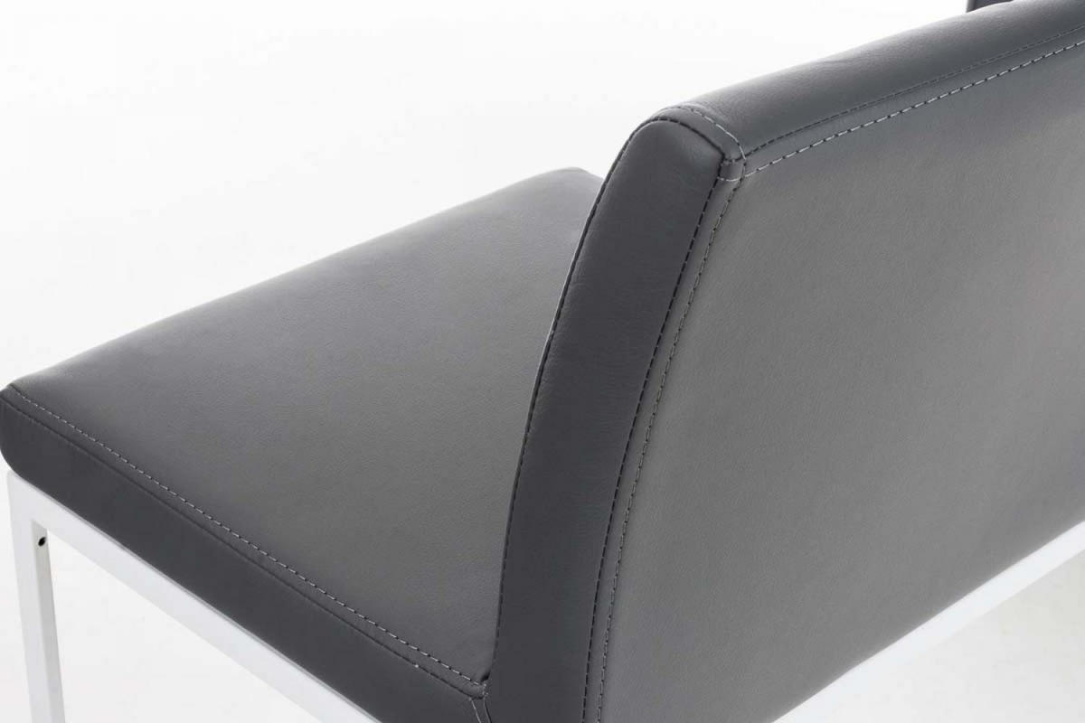 BARHOCKER 2er Set Lederlook Grau - Weiß/Grau, Textil/Metall (42/86/44cm) - CLP