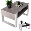 COUCHTISCH Holzwerkstoff rechteckig stabil Grau 45/53,6/92cm - Weiß/Grau, Holzwerkstoff (53.6/92/45cm) - CraftPAK