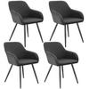 ESSZIMMERSTUHL 4er Set Marilyn 58 x 62 x 82 cm anthrazit/schwarz - Anthrazit/Schwarz, Kunststoff (62/82/58cm) - tectake