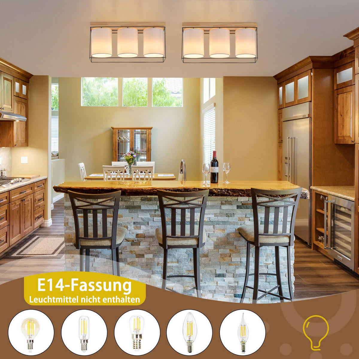 DECKENLEUCHTE Larissara 43/13.5/21 cm - Braun, Metall (43/13.5/21cm) - ZMH