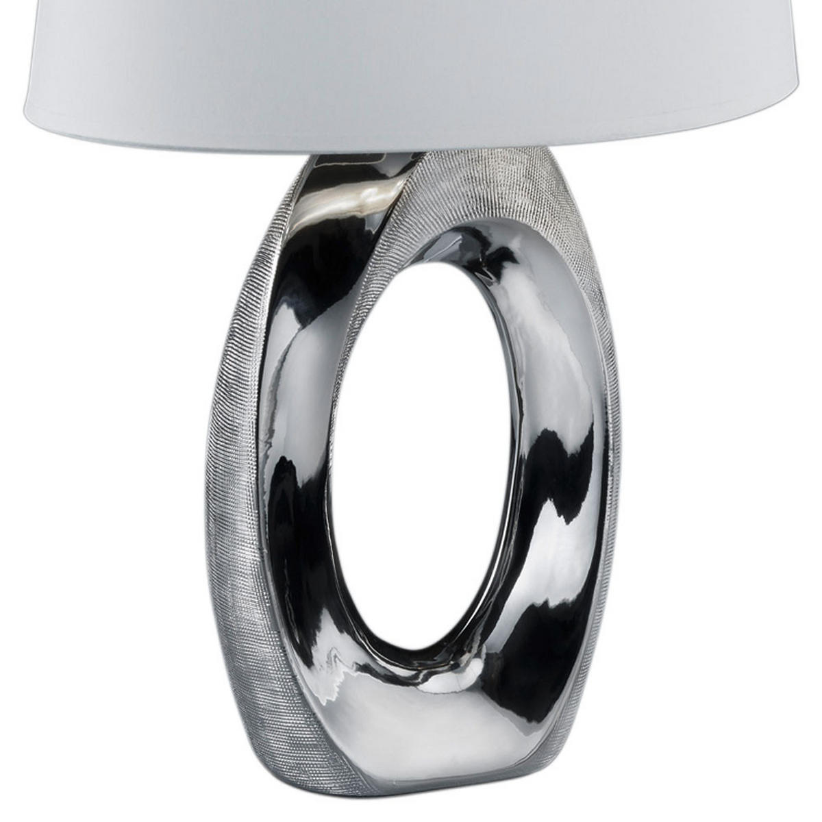 LED TISCHLEUCHTE Keramik Silber Weiß - Weiß, Kunststoff (24/38/52cm)