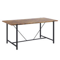 ESSTISCH 160/80/75 cm Dunkelbraun, Schwarz Rechteckig Saritas - Dunkelbraun, Holzwerkstoff (160/80/75cm) - Beliani