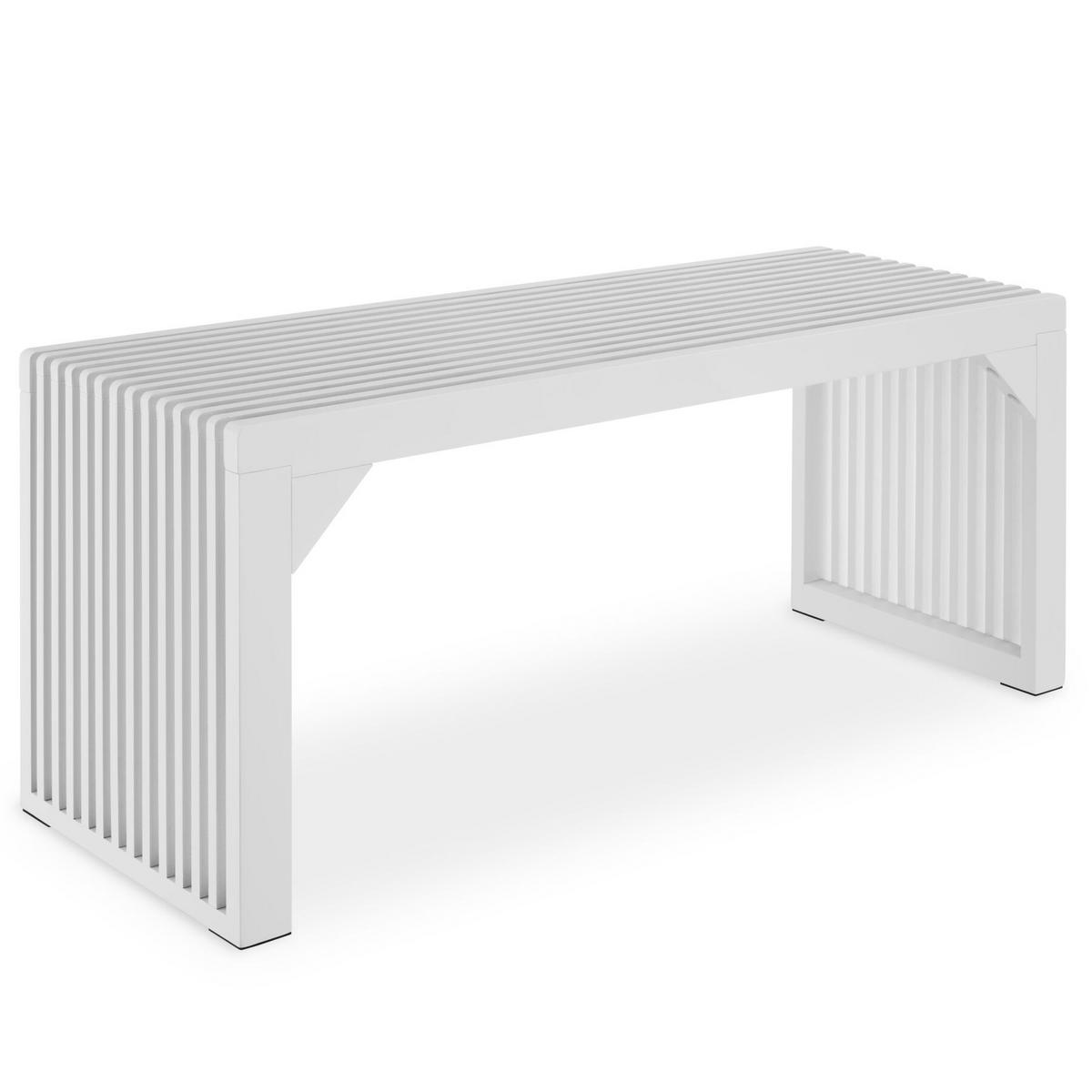 SITZBANK Ribb, Belastbarkeit 350 kg, weiß - Weiß, Holz (104/43/35cm) - tectake