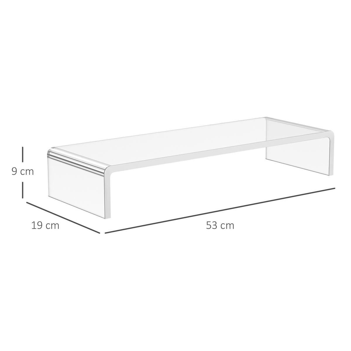 MONITORSTÄNDER - Transparent, Kunststoff (53/19/9cm) - HOMCOM