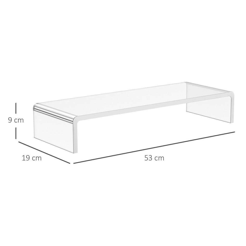 Thumbnail - Homcom Monitorständer, Transparent, Kunststoff, 19x9x53 cm, Arbeitszimmer, Schreibtische