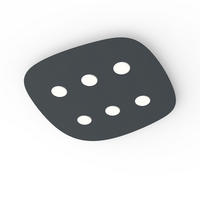 DECKENLEUCHTE River Free X6 - Anthrazit, Metall (40/55/4cm) - Lumicom
