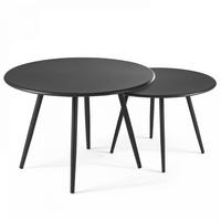 GARTEN-LOUNGETISCH 2-tlg., Grau - Grau, Metall (90/50/34cm) - Oviala