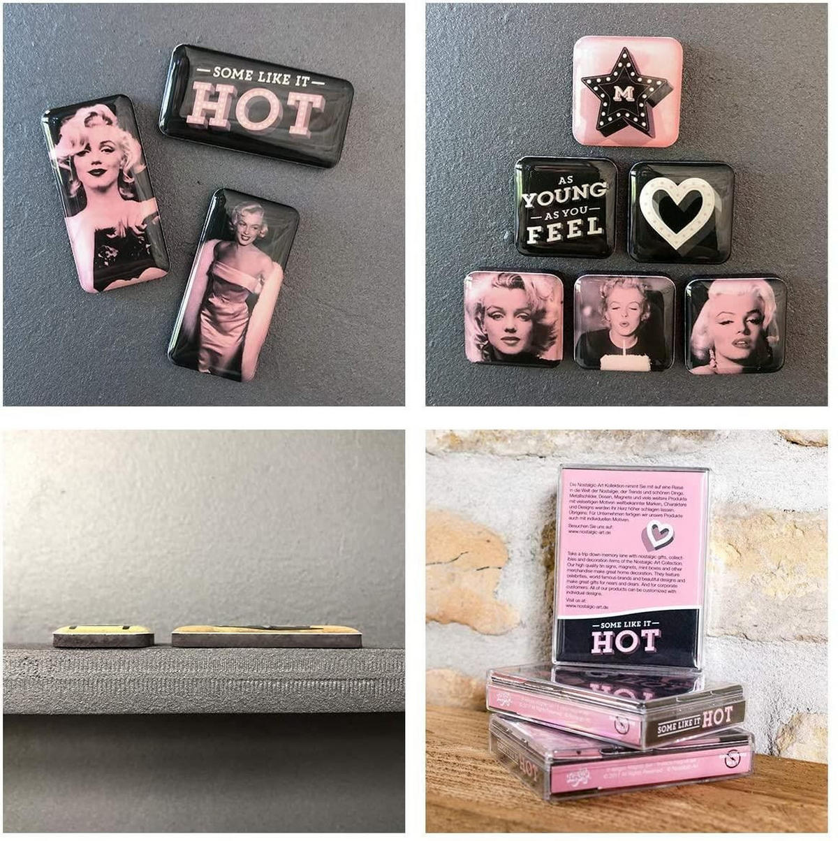 MAGNETSET 9-teilig Celebrities Some Like It Hot - Multicolor, Metall (7/9/2cm) - Nostalgic-Art