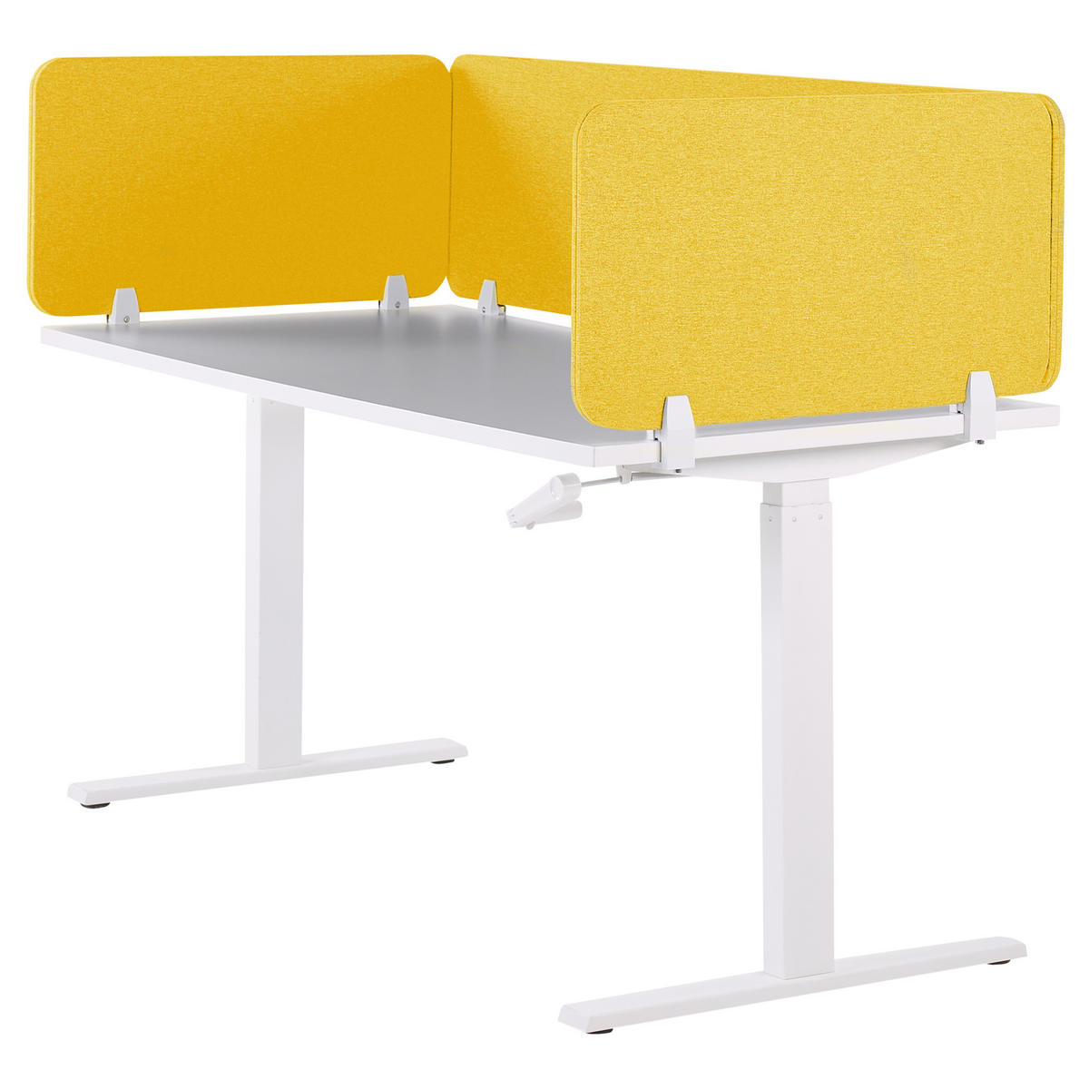 SCHREIBTISCHTRENNWAND 180 x 40 cm Gelb Wally - Gelb, Textil (180/40/2cm) - Beliani