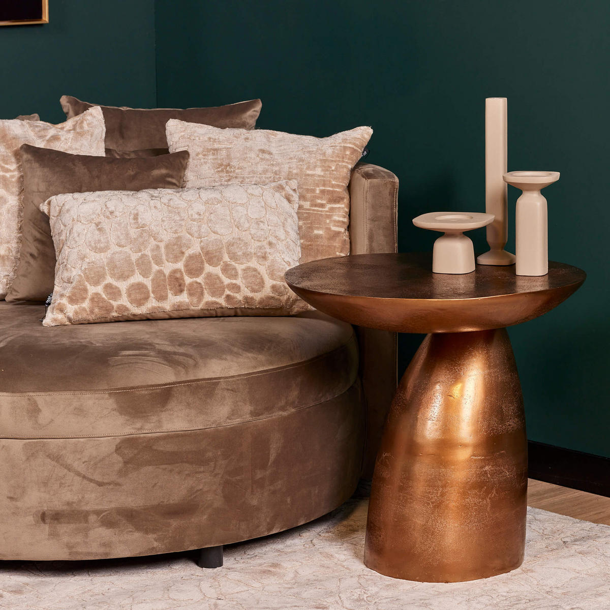 BEISTELLTISCH Jarah Bronze 55/55/55 cm - Bronzefarben, Metall (55/55/55cm) - Starfurn