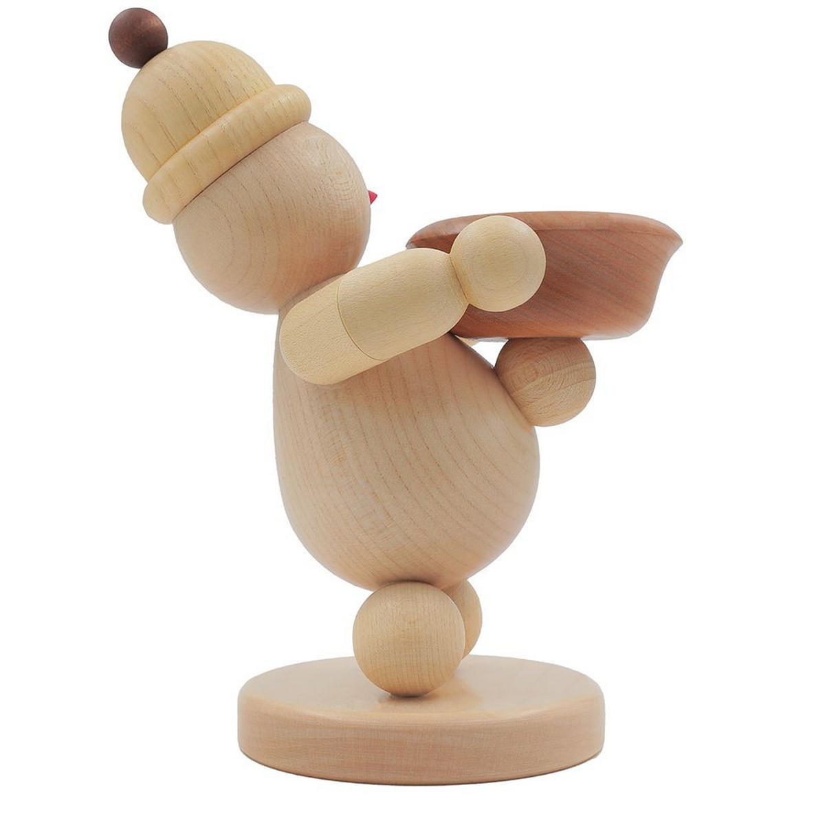 HOLZFIGUR Schneemann Junior Lichthalter rechts16 cm - Multicolor, Holz (10/1/0.1cm)