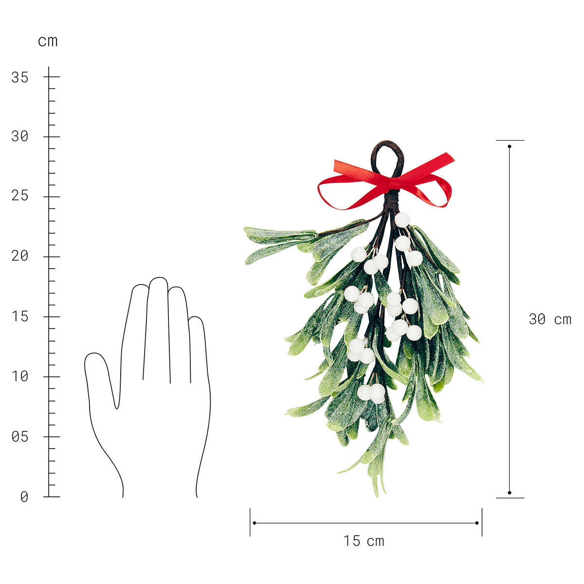 ANHÄNGER X-Mas Mistelzweig - Weiß, Metall (30cm) - Butlers