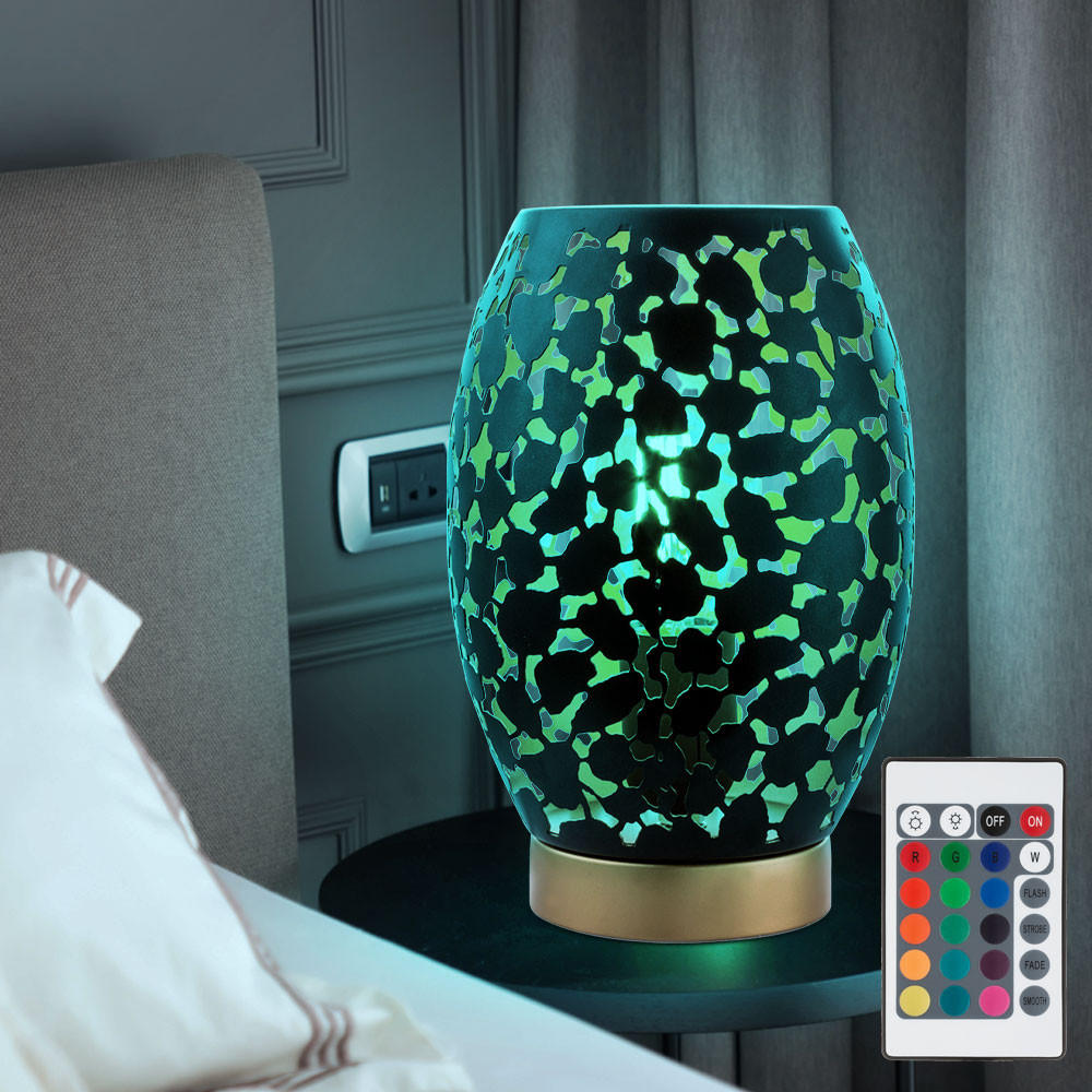 LED TISCHLEUCHTE HANNY Schwarz Gold - Schwarz, Metall (15/15/23cm)