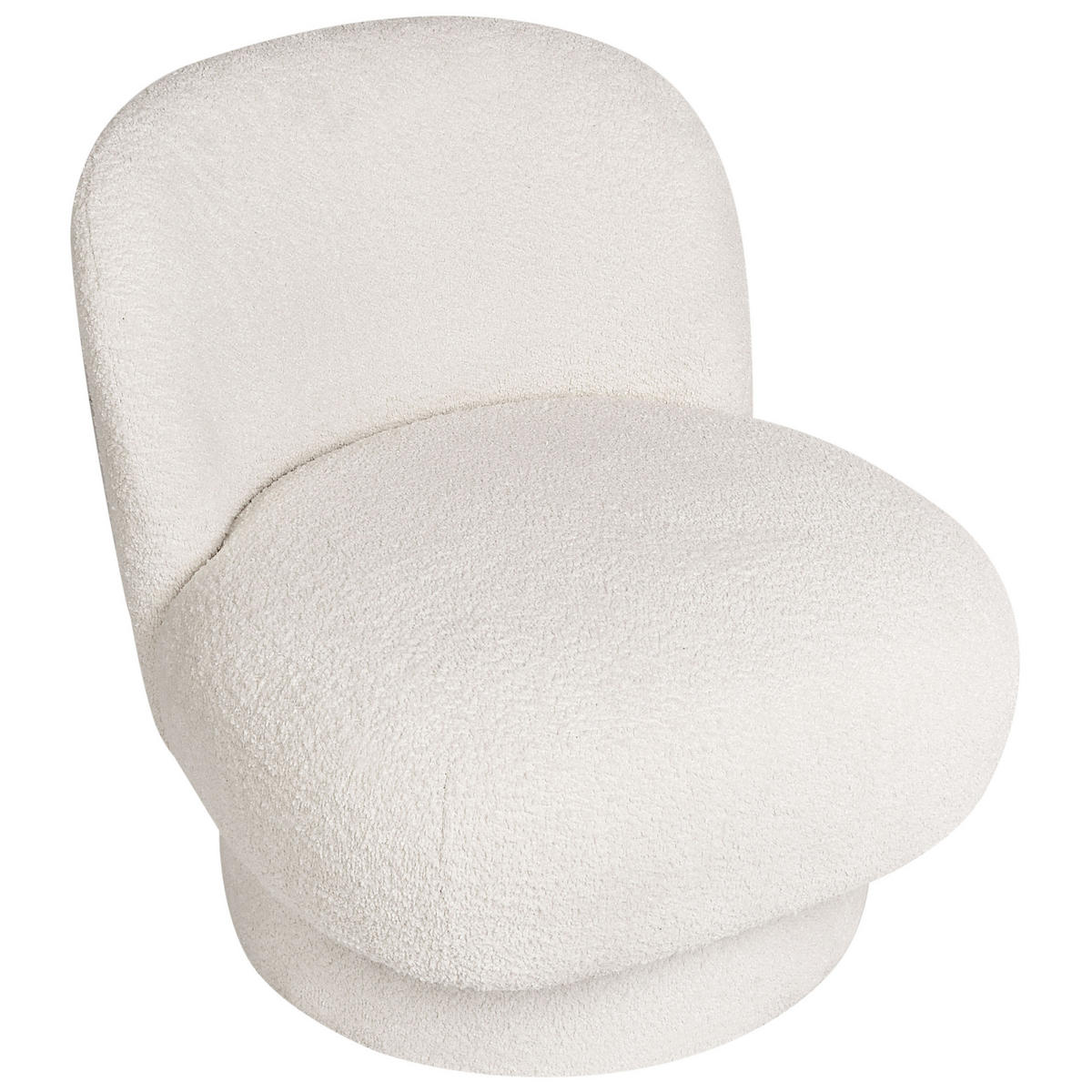 SESSEL Cremeweiß Aylo - Weiß, Textil (60/65/70cm) - Beliani