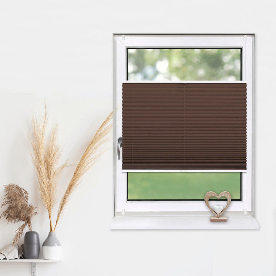 PLISSEE Basic ohne Bohren - Braun, Textil (40/150cm) - Deco-Raum