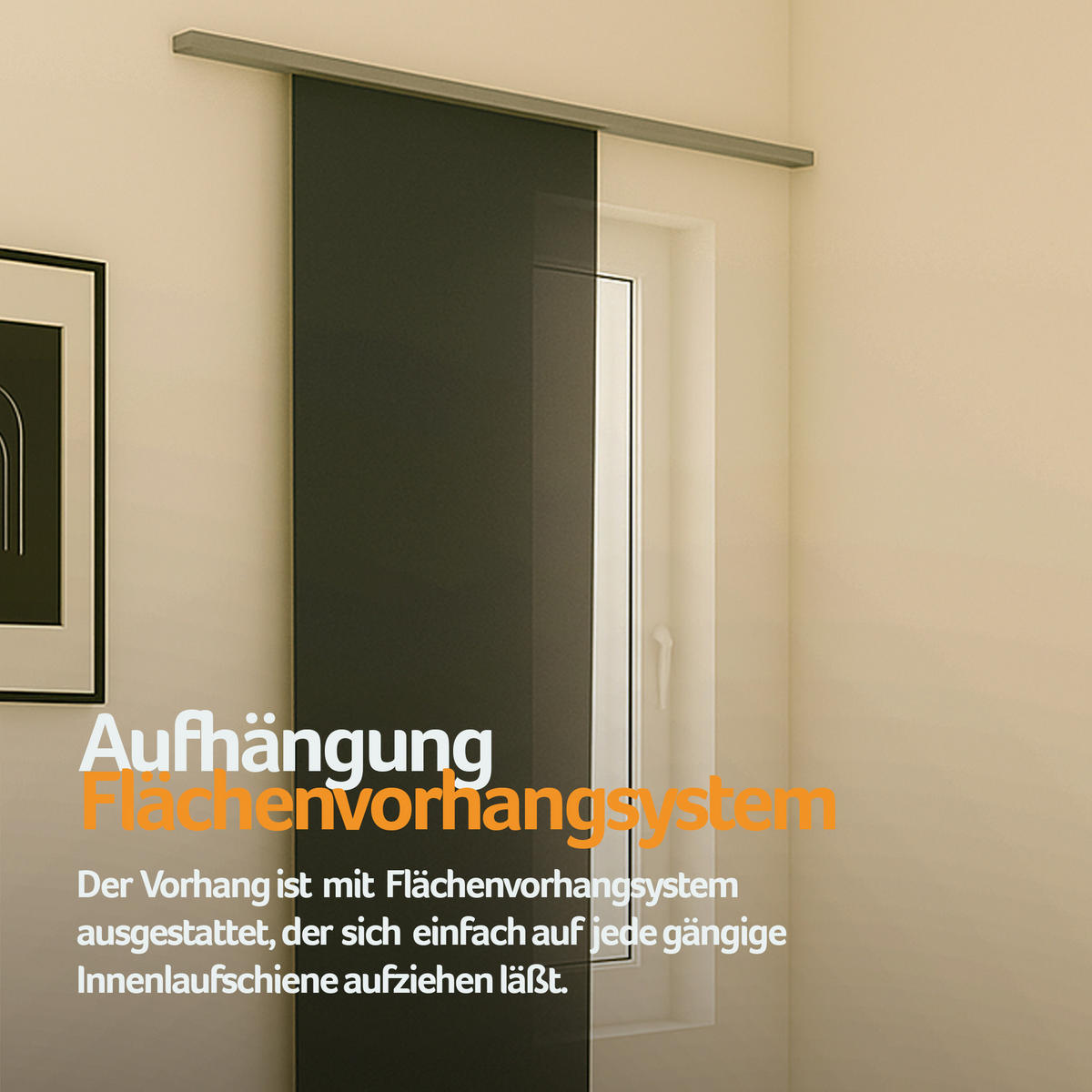 FLÄCHENVORHANG blickdicht 60x245 cm Anthrazit mit Technik - Anthrazit, Textil (60/245cm)