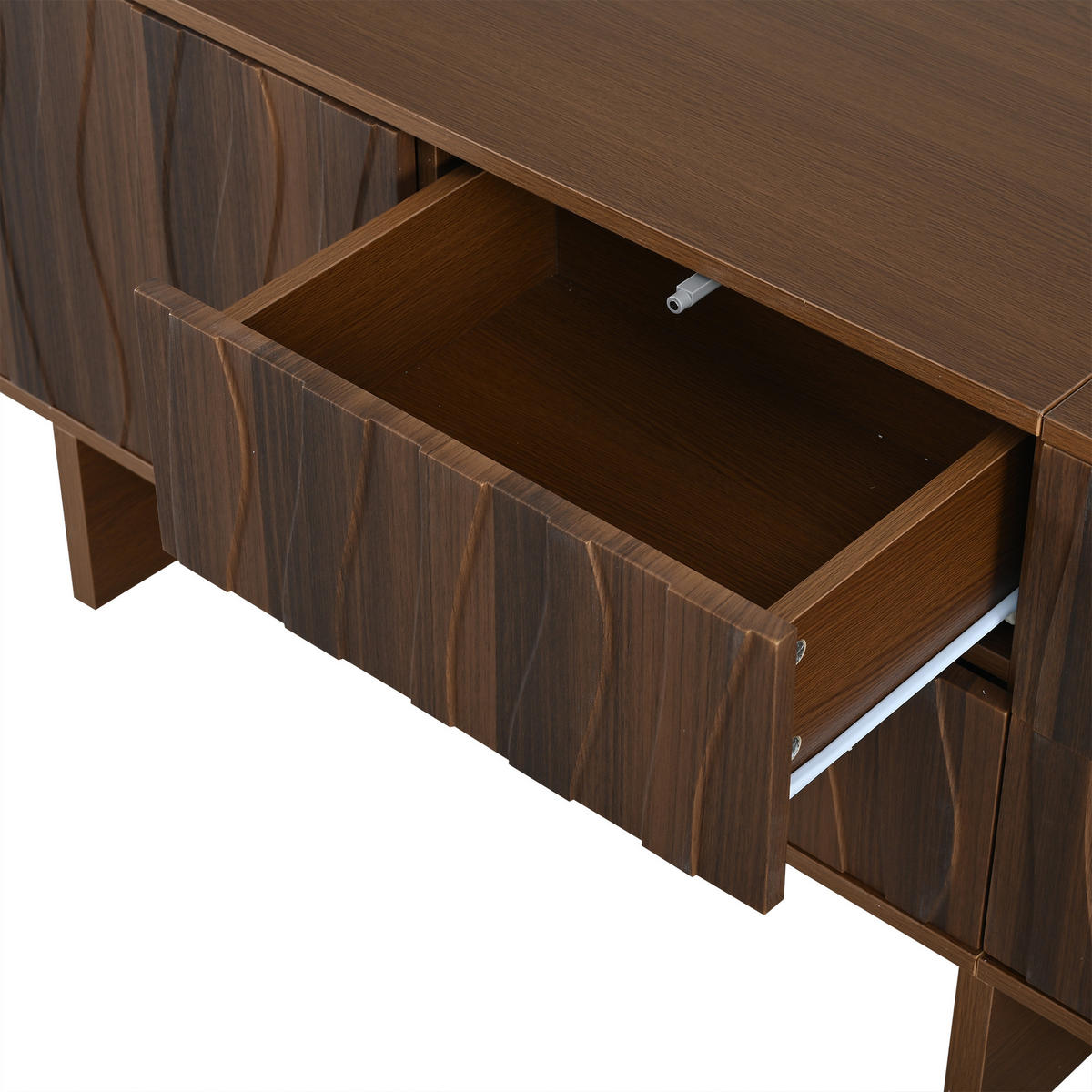 TV-LOWBOARD 180x40x56 cm Nussbaum 4 Schubladen 2 Türen Wellen - Walnussfarben, Holzwerkstoff (40/56/180cm) - FLIEKS