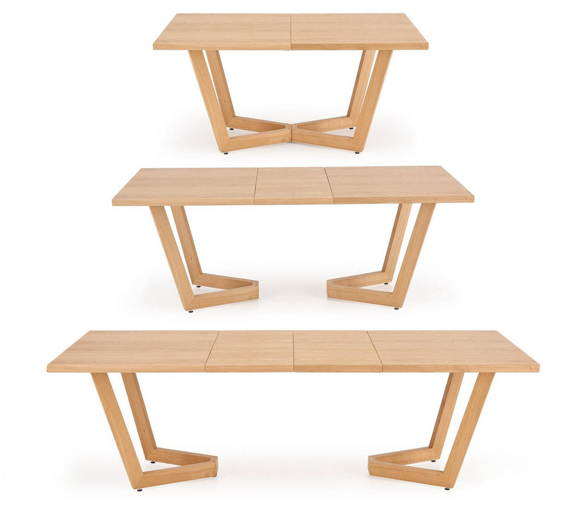ESSTISCH Massive Eiche Natur 250 / 90 / 77cm - Eichefarben, Holz/Holzwerkstoff (90/250/77cm) - Feldmann-Wohnen
