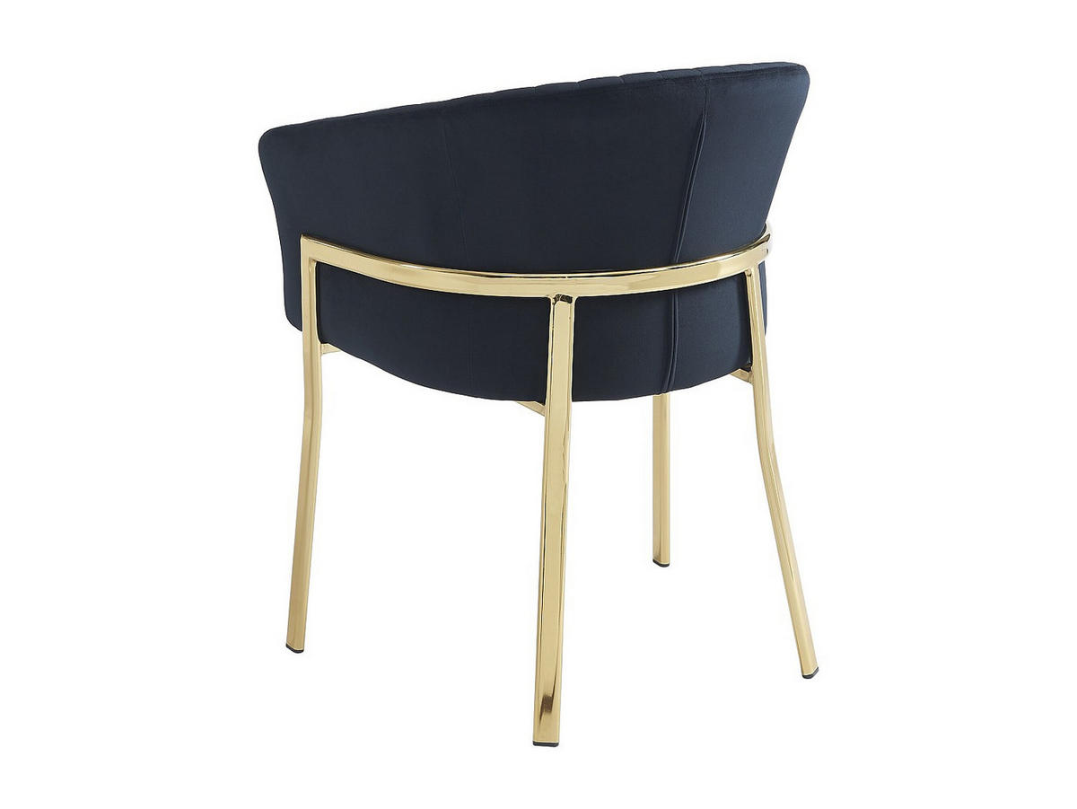 STUHL mit Armlehnen 6er-Set - Samt & goldfarbenes Metall - Schwarz - ZAOVA - Schwarz, Textil (57/76/61cm) - Pascal Morabito