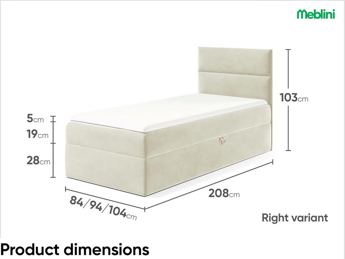 KINDERBETT MINO 1 - Creme, Holzwerkstoff (104/208cm) - Meblini