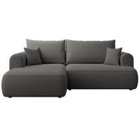 ECKSCHLAFSOFA Ovo Mini Dunkelgrau Easy-Clean-Samtbezug - Dunkelgrau/Schwarz, Kunststoff/Textil (238/156cm) - Selsey
