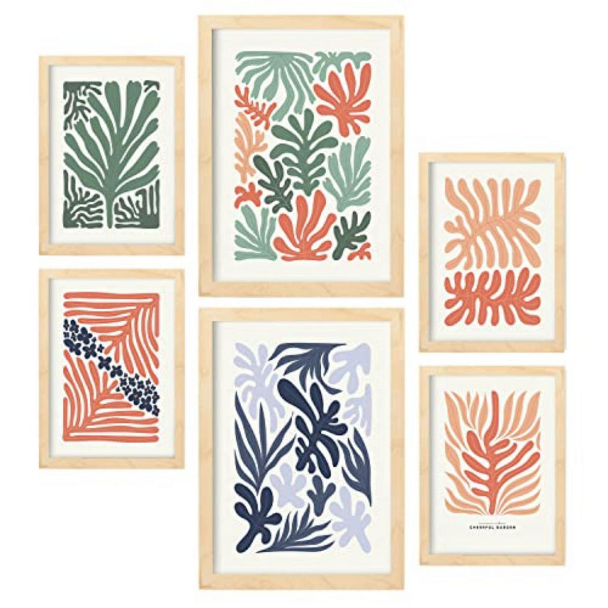 POSTER Set Mit 6 Minimalistischen In Pastellfarben Pflanzenmuster Drucke Von Landschaften Und Natur Für A3 & A4 Rahmen Aus Hellem Holz - Beige, Papier (29/3cm) - Nacnic
