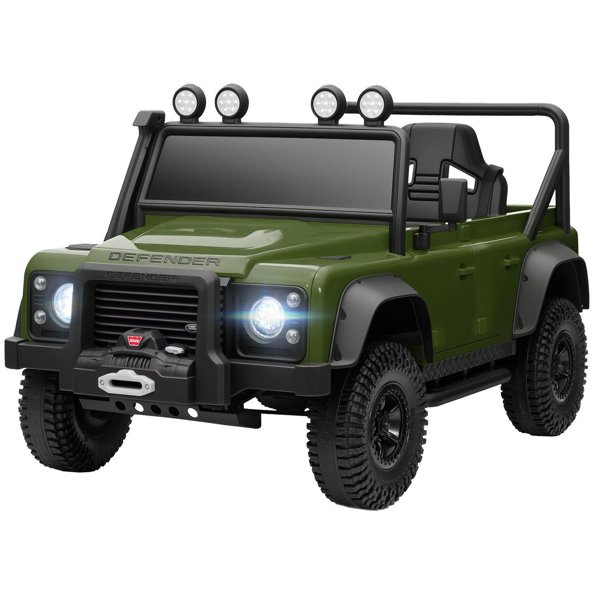 KINDER-ELEKTROAUTO DE-06155 Land Rover lizenziert mit Fernbedienung und LED Grün - Grün, Kunststoff/Metall (115/61/61cm) - ComfortXL