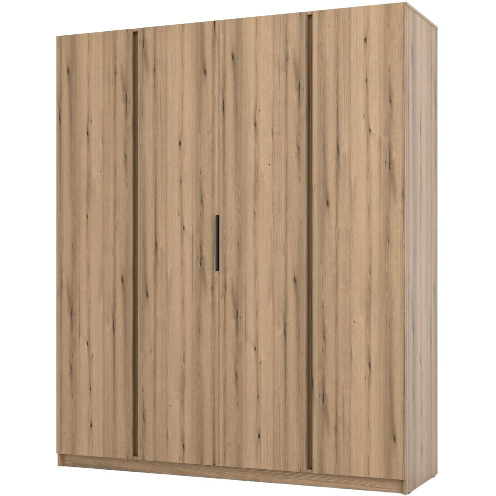 DREHTÜRENSCHRANK Kaya 200/62/239 4-Türig - Eichefarben, Holzwerkstoff (200/239/62cm) - Beautysofa