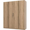 DREHTÜRENSCHRANK Kaya 200/62/239 4-Türig - Eichefarben, Holzwerkstoff (200/239/62cm) - Beautysofa