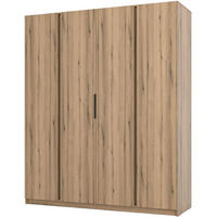 DREHTÜRENSCHRANK Kaya 200/62/239 4-Türig - Eichefarben, Holzwerkstoff (200/239/62cm) - Beautysofa