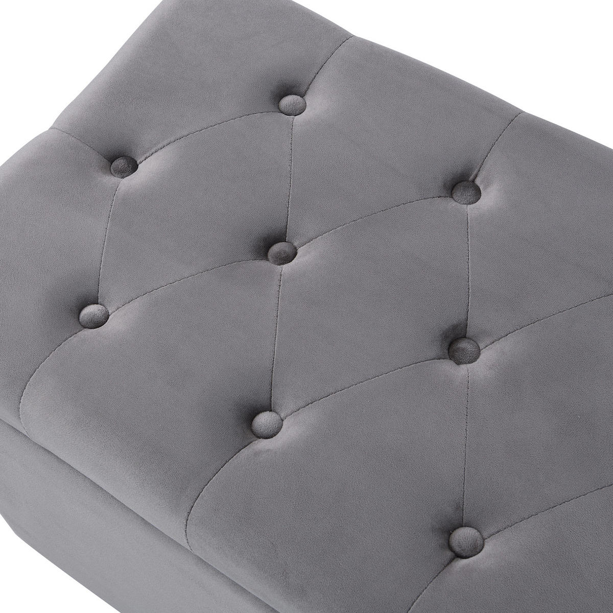 POLSTERBANK 138/41/42 cm mit Stauraum und Samtbezug, Grau - Grau, Textil - Redom