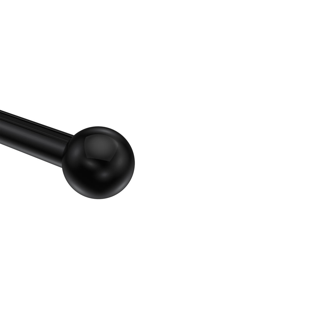 ENDSTÜCKE FÜR GARDINENSTANGEN 20 mm Ø, Luino Schwarz, Packung 2 Stück - Schwarz, Metall (2.5/3/3cm) - INTERDECO